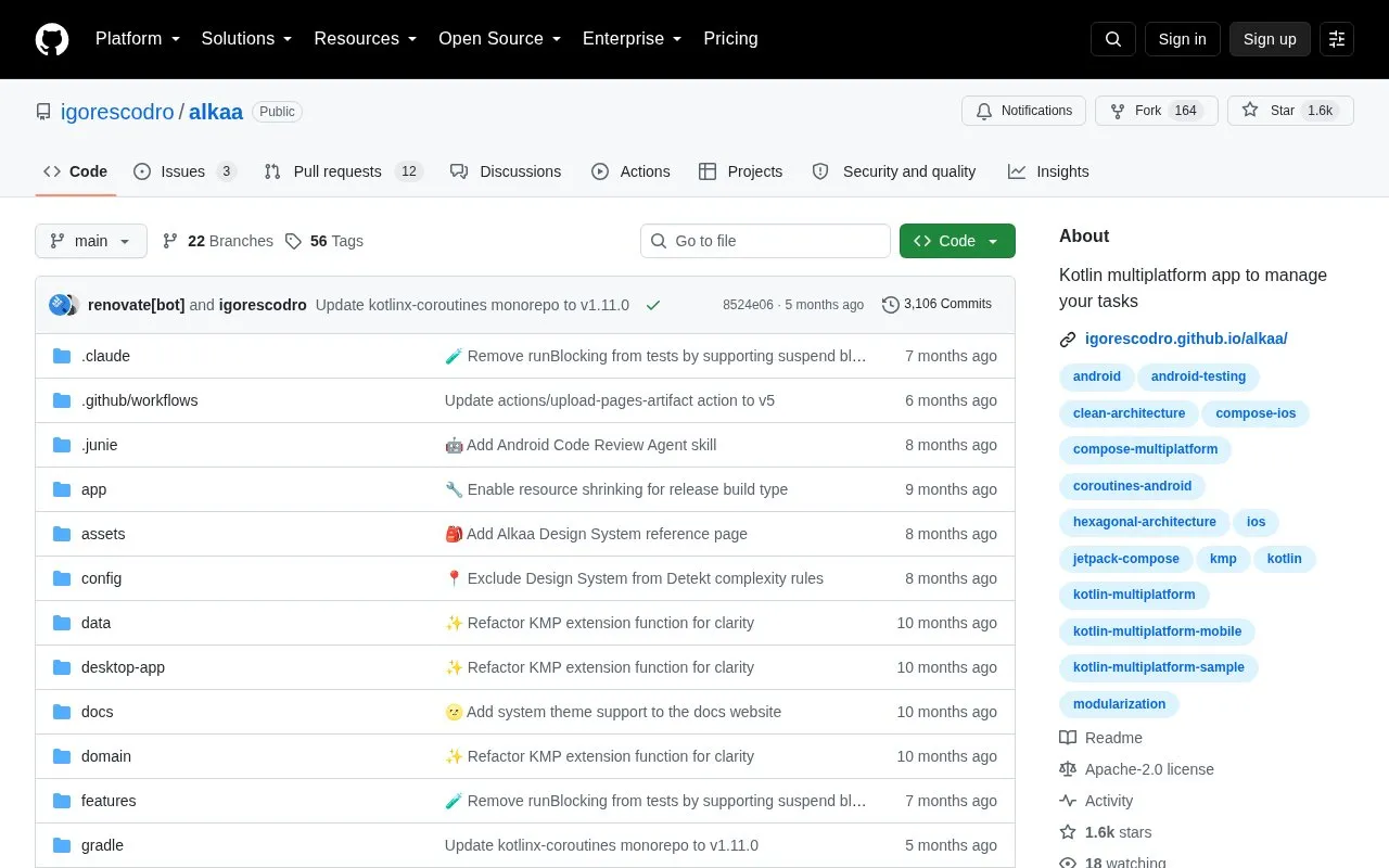 Alkaa homepage screenshot