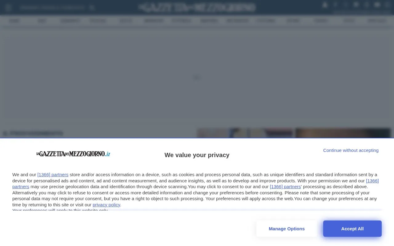 La Gazzetta del Mezzogiorno homepage screenshot