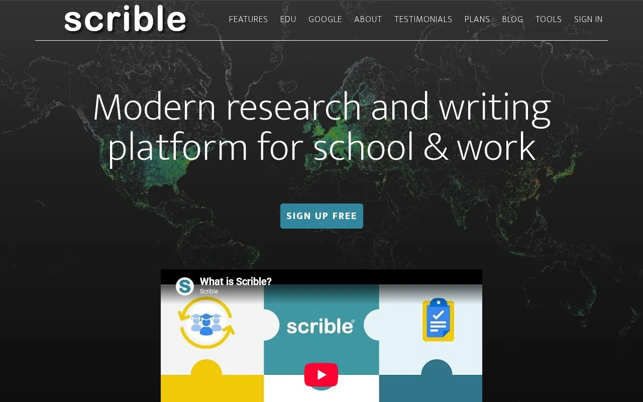 Scrible homepage screenshot