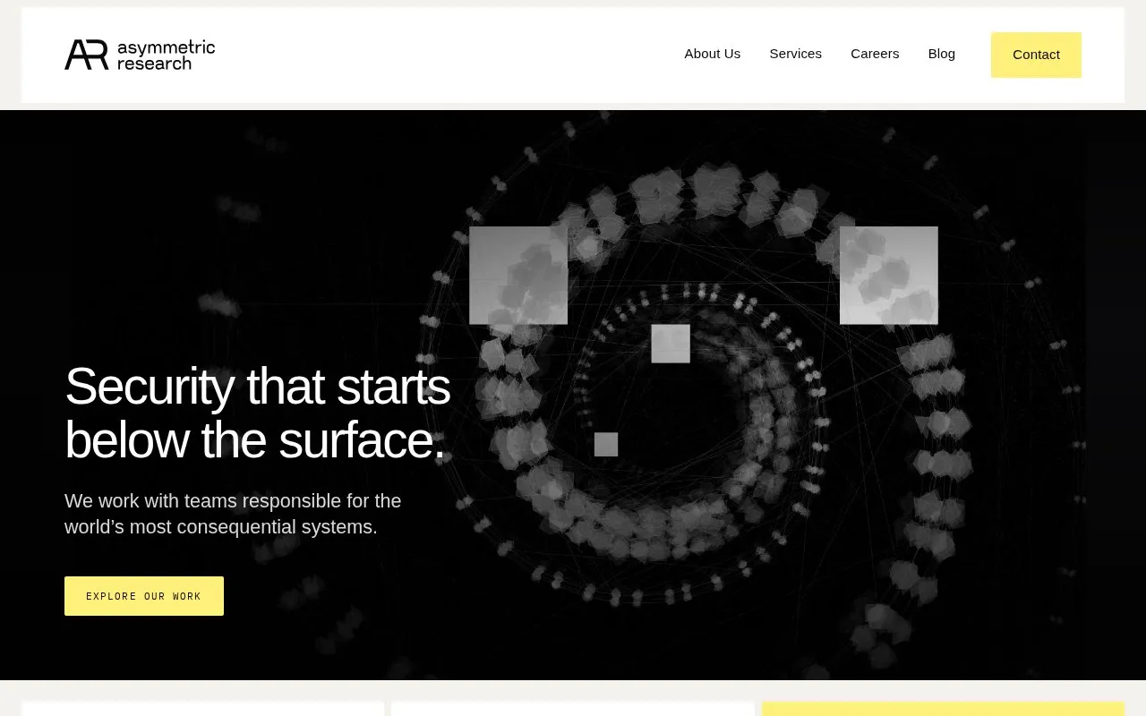 Asymmetric Research homepage screenshot