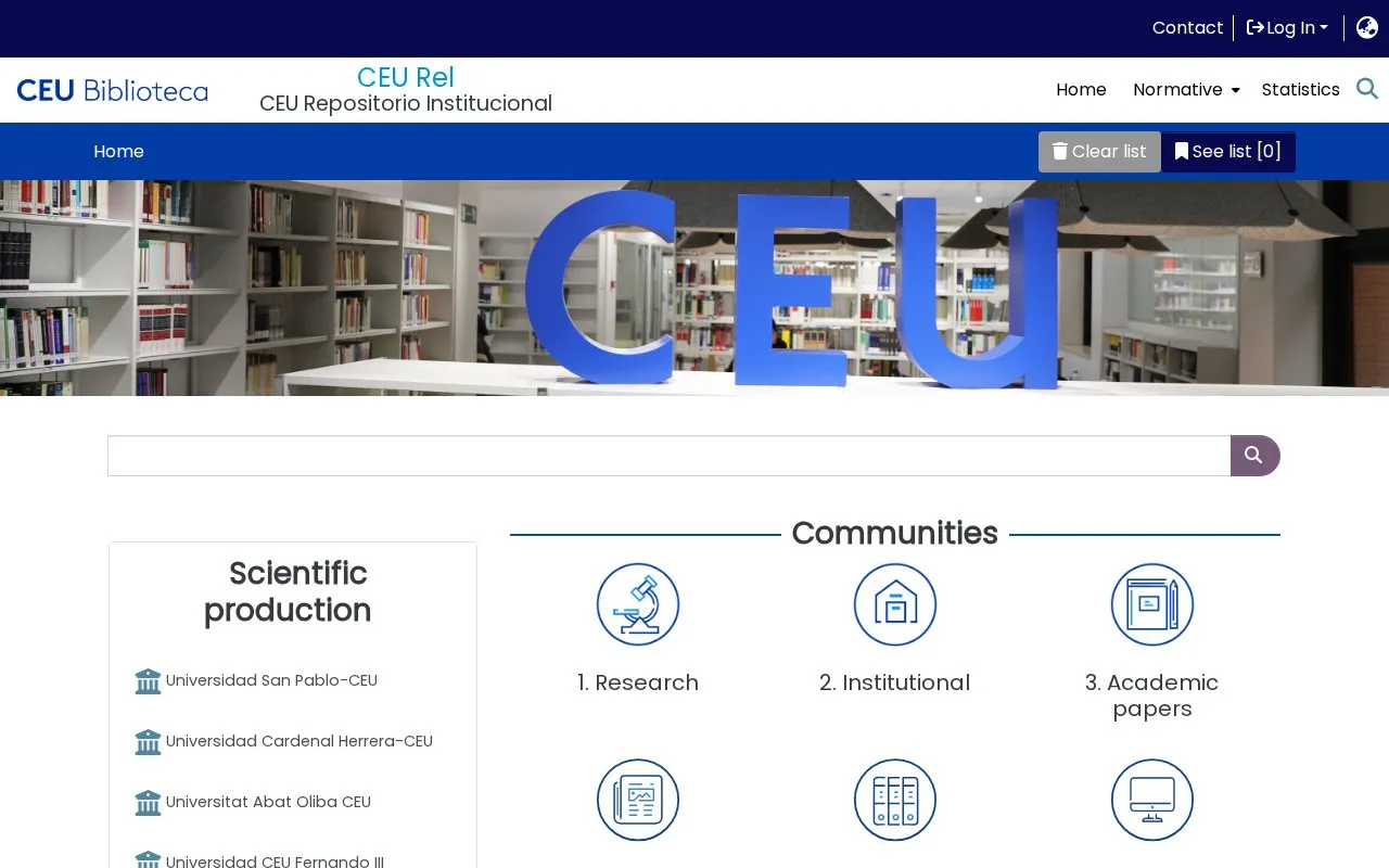 CEU Institutional Repository homepage screenshot