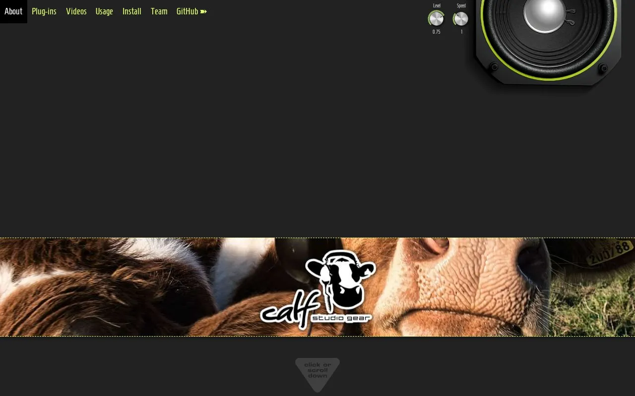 Calf Studio Gear homepage screenshot