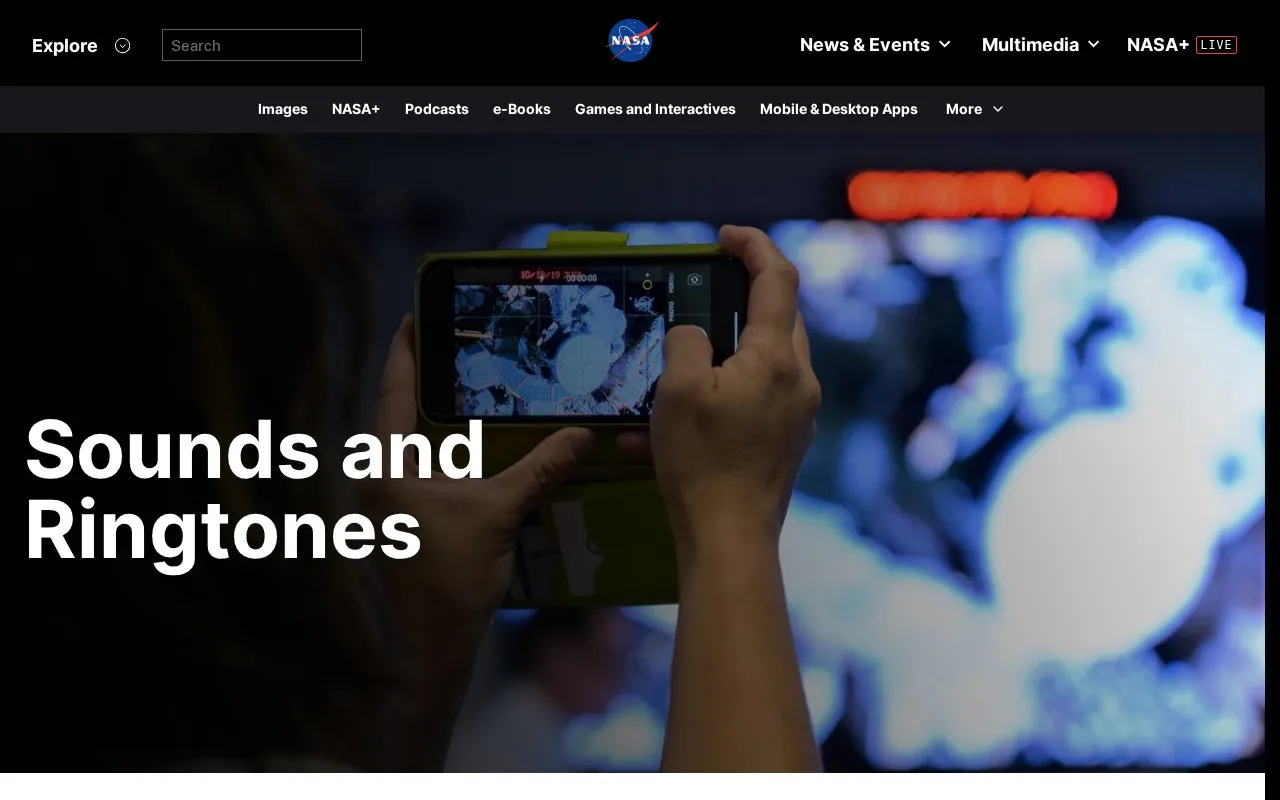 Audio homepage screenshot