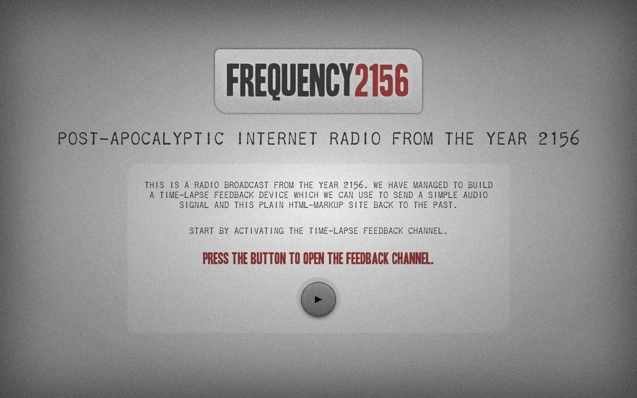 Frequency2156 homepage screenshot