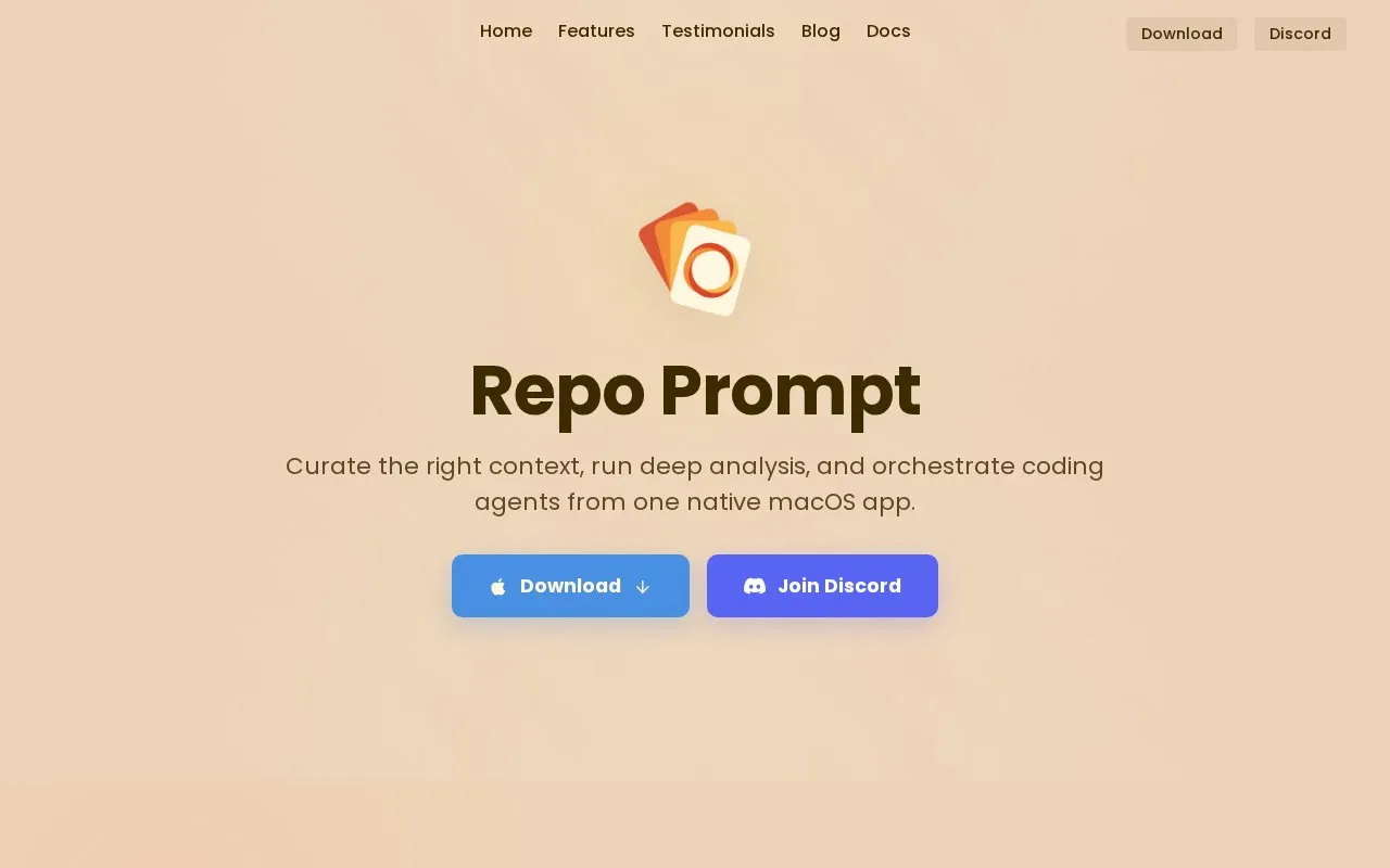 Repo Prompt homepage screenshot