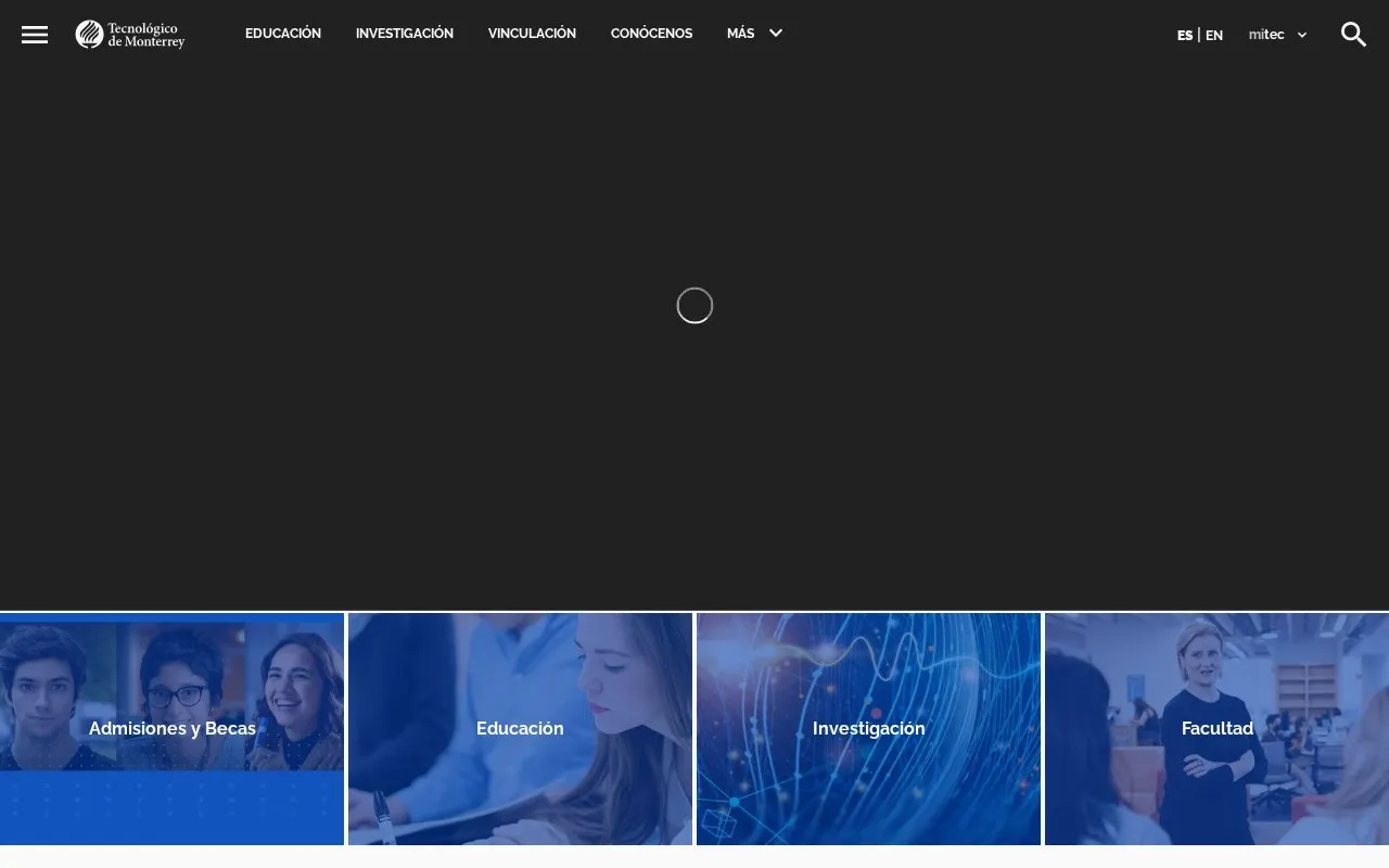 Instituto Tecnologico y de Estudios Superiores de Monterrey homepage screenshot