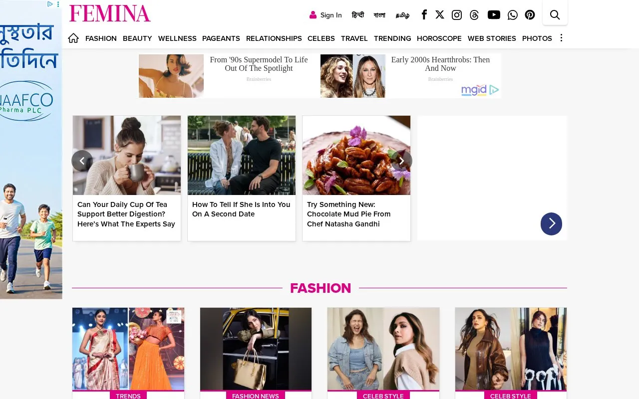 Femina homepage screenshot