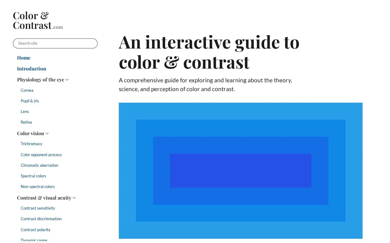 Color & Contrast homepage screenshot