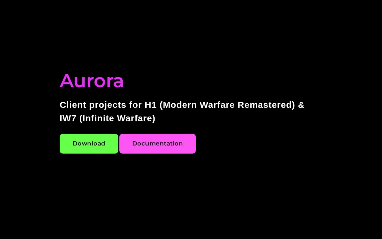 Aurora homepage screenshot