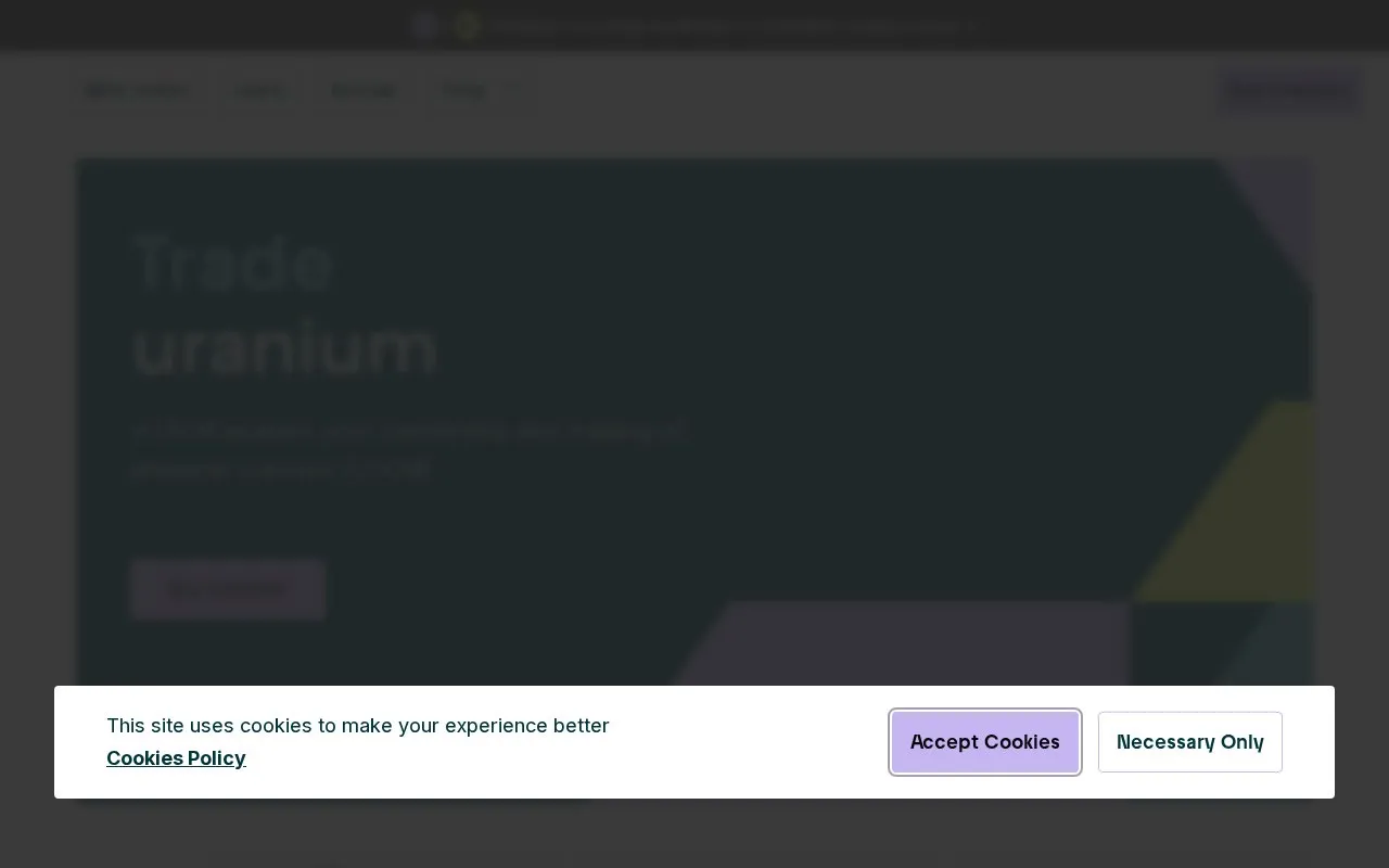 Uranium.io homepage screenshot