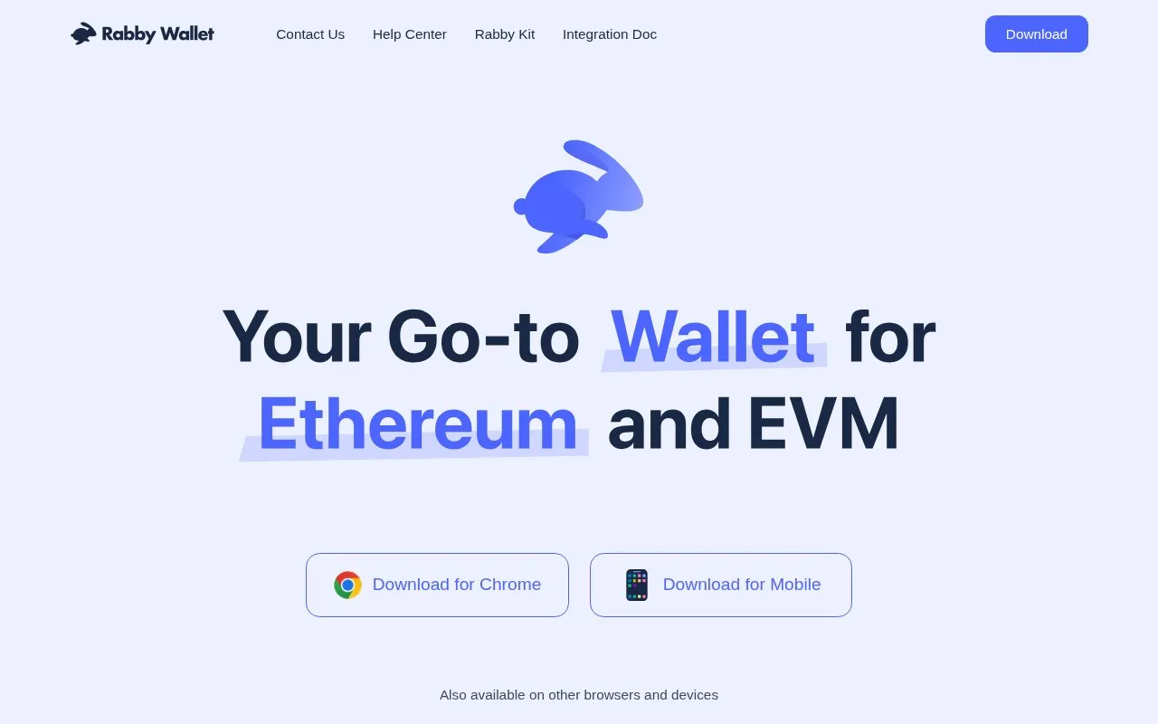 Rabby Wallet homepage screenshot