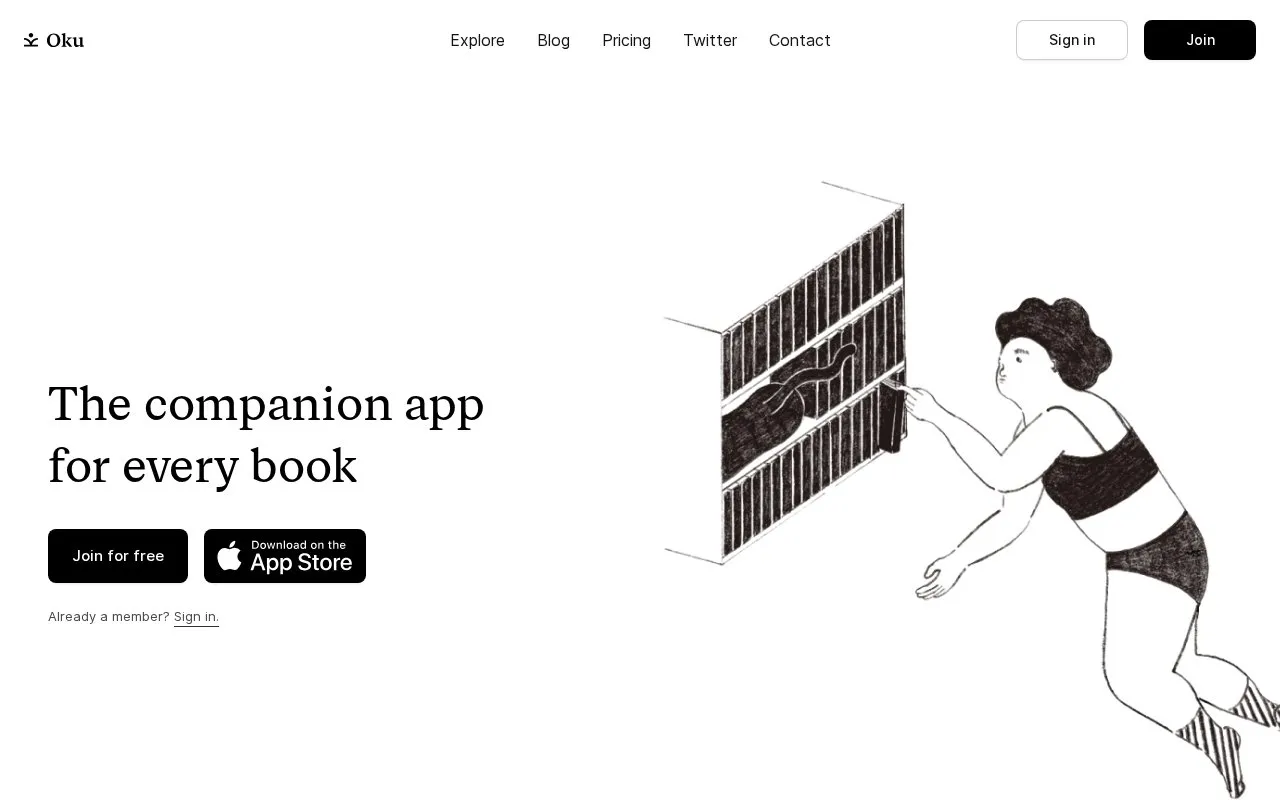 Oku homepage screenshot