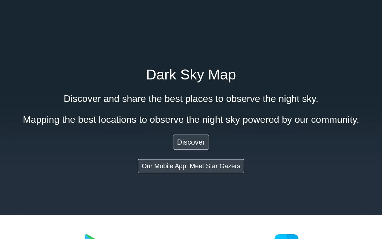DarkSkyMap homepage screenshot