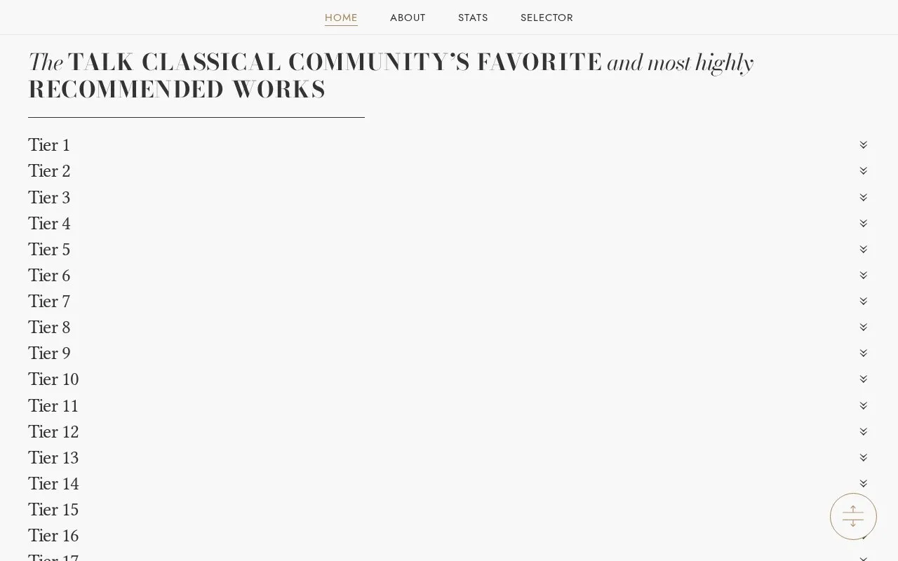 Talk Classical List homepage screenshot
