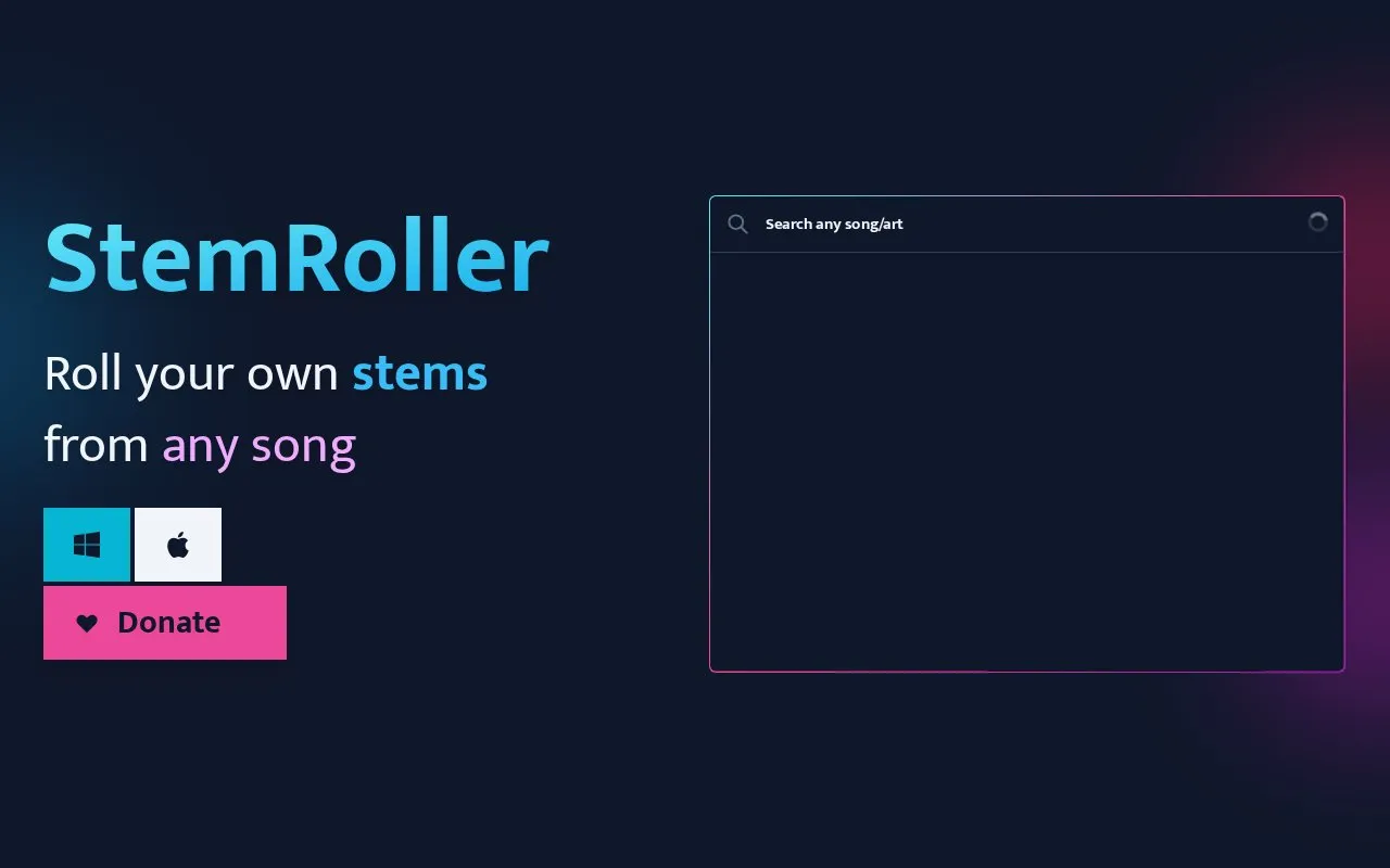 StemRoller homepage screenshot