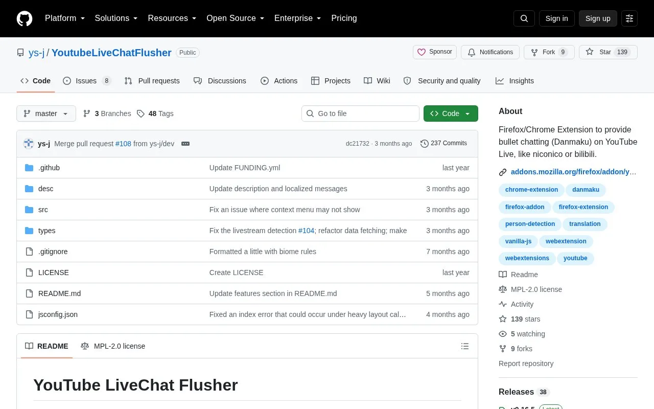 YT LiveChat Flusher homepage screenshot