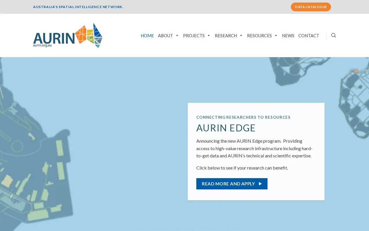 Australian Urban Research Infrastructure Network homepage screenshot