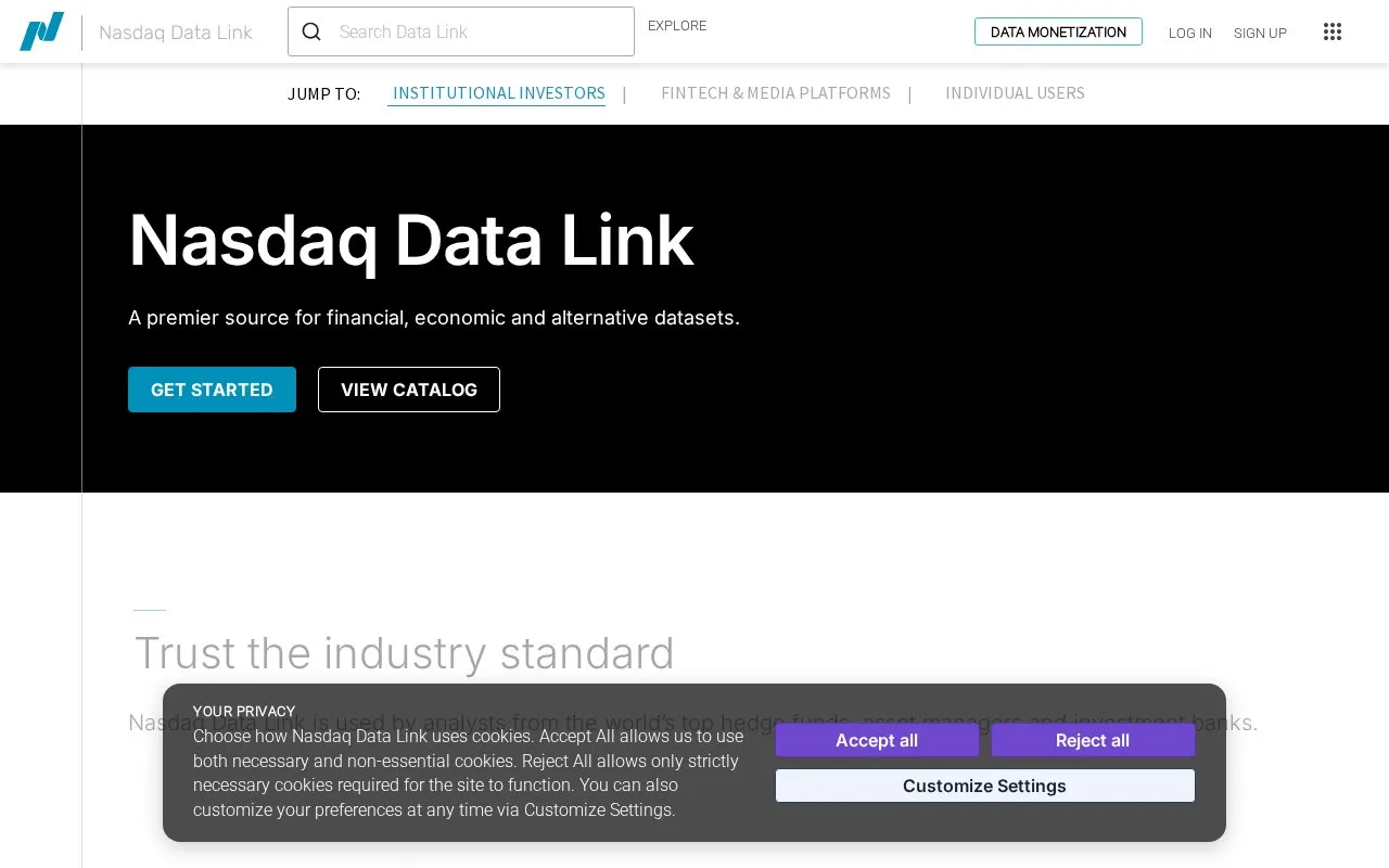 NASDAQ:DATA homepage screenshot