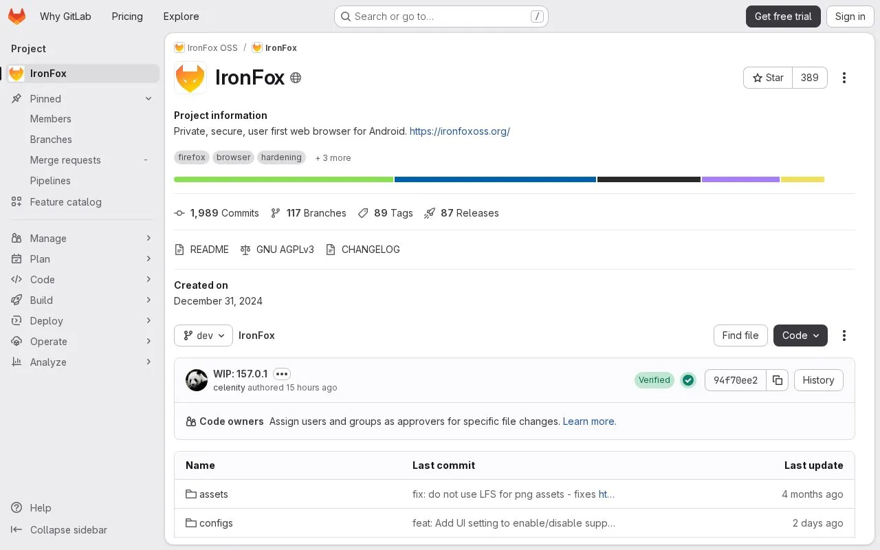 Iron Fox homepage screenshot