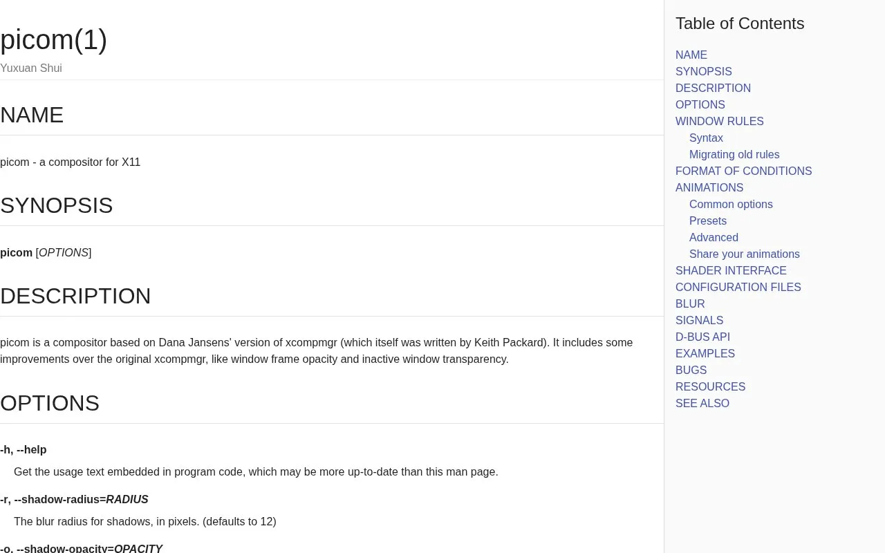 Docs homepage screenshot