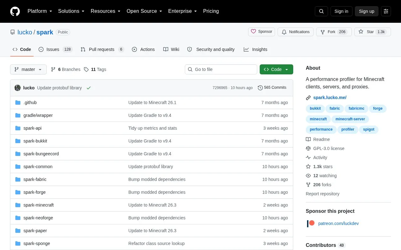 Spark homepage screenshot