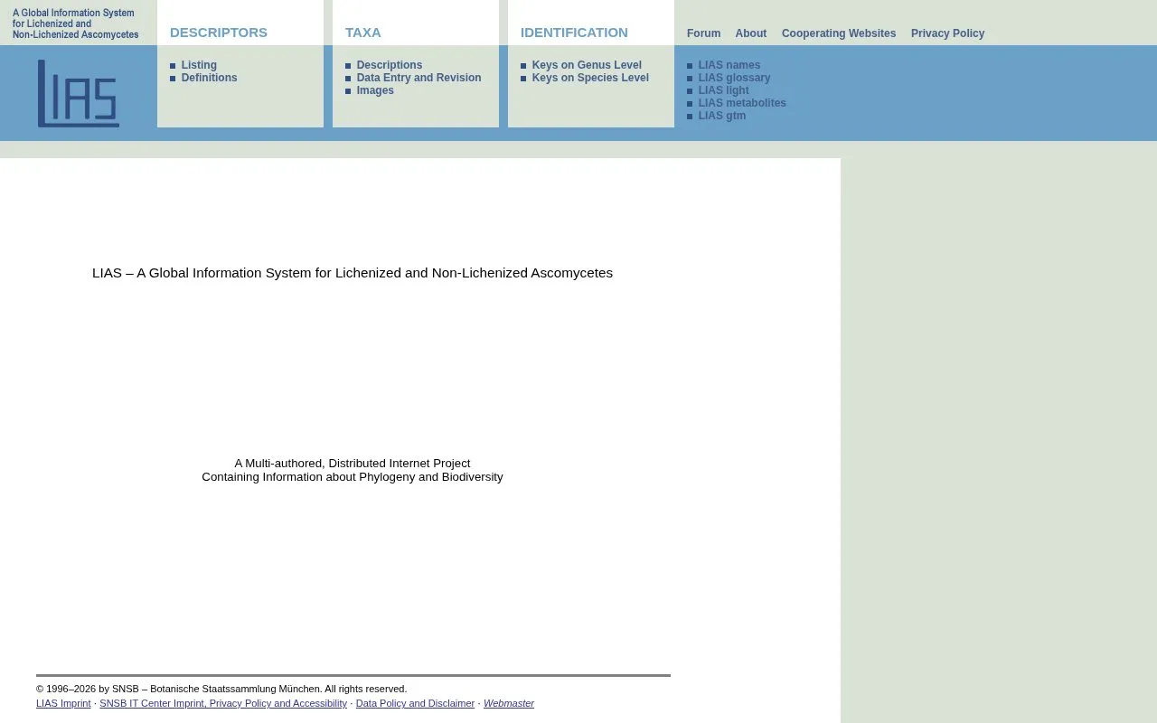 LIAS homepage screenshot