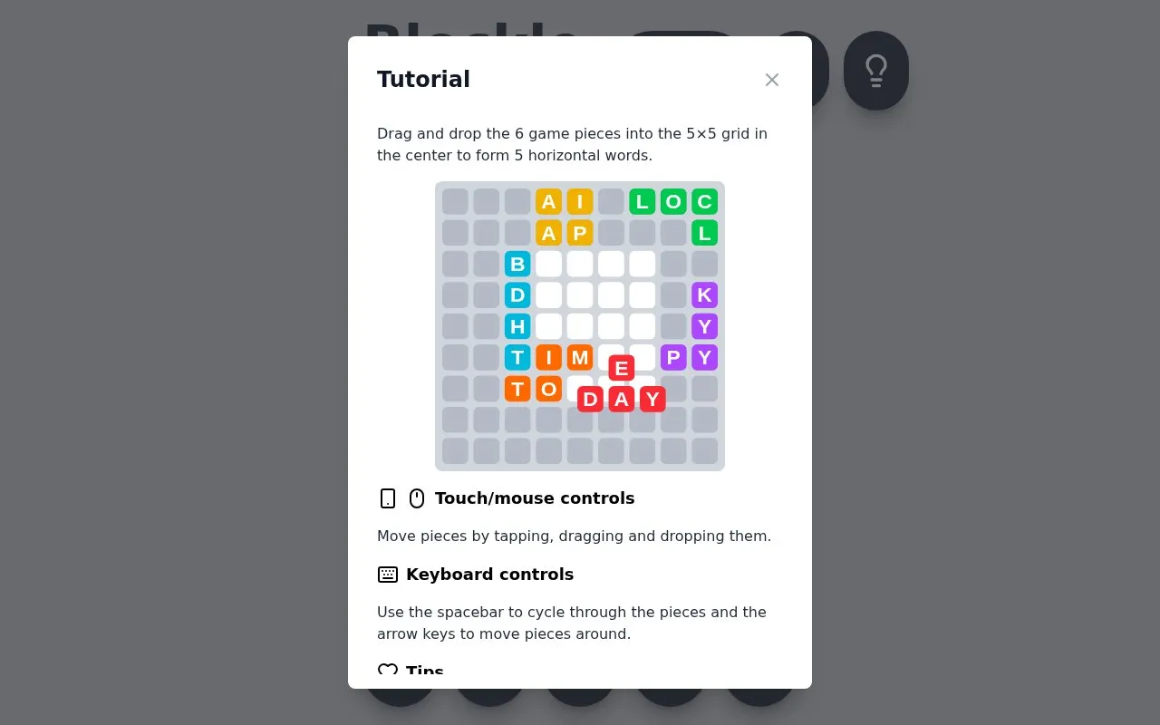 Blockle homepage screenshot