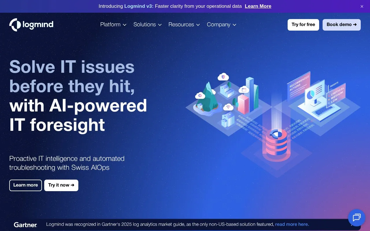 Logmind homepage screenshot