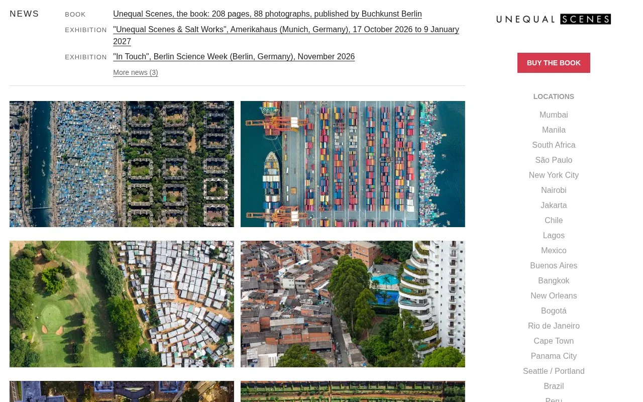 Unequal Scenes homepage screenshot