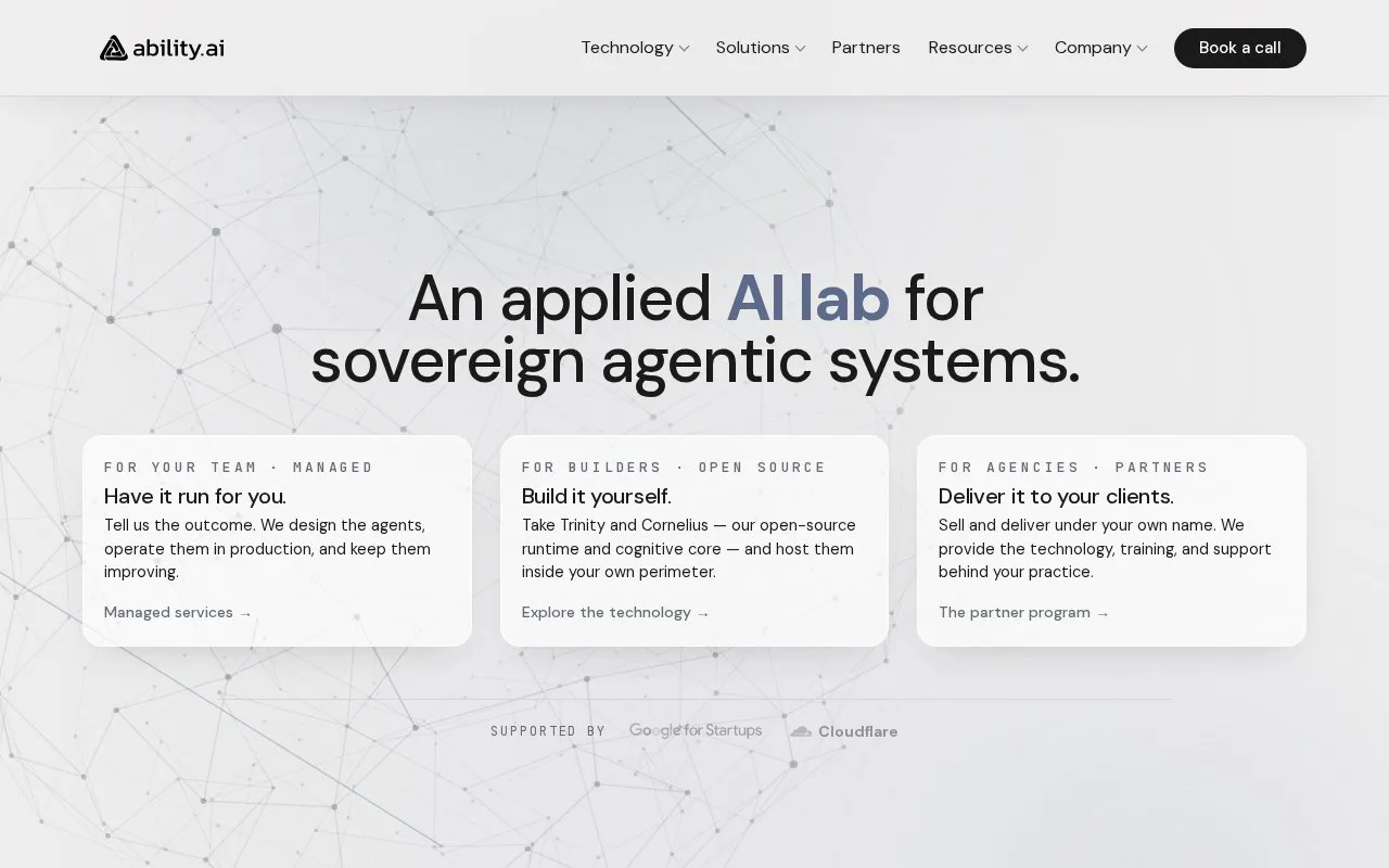Ability AI homepage screenshot