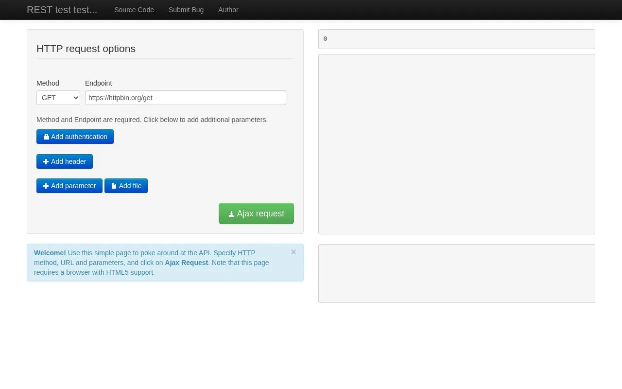 Rest Test Test homepage screenshot