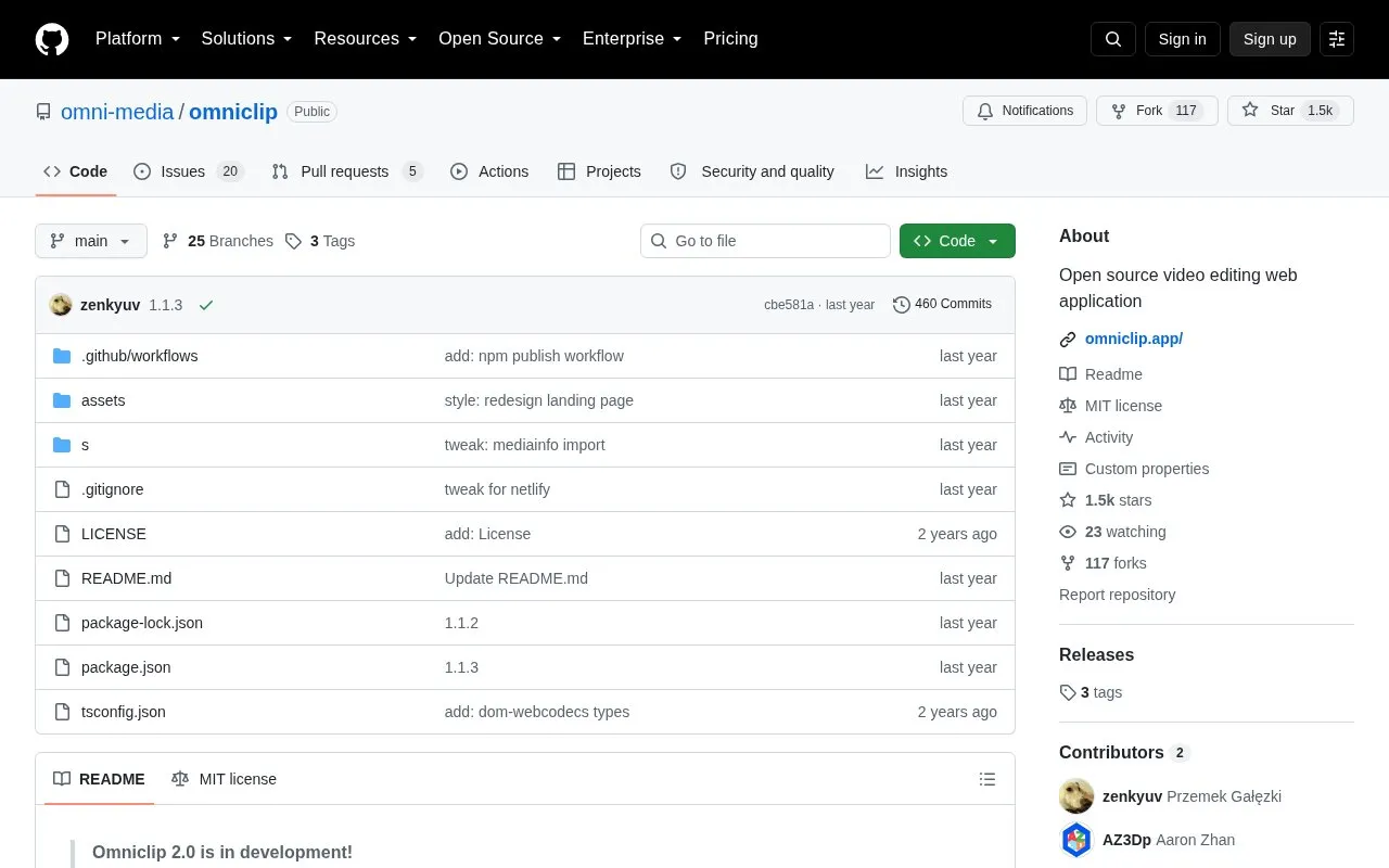 Omniclip homepage screenshot