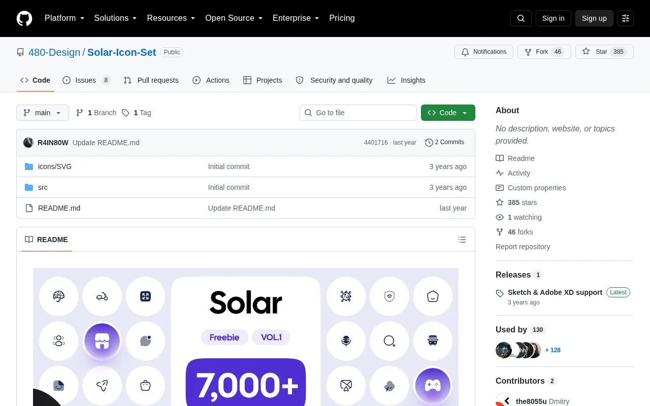 Solar homepage screenshot