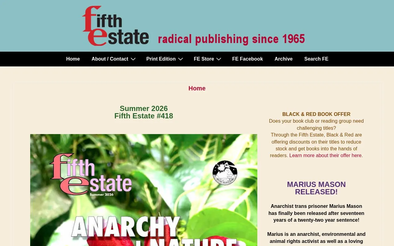 Fifth Estate homepage screenshot