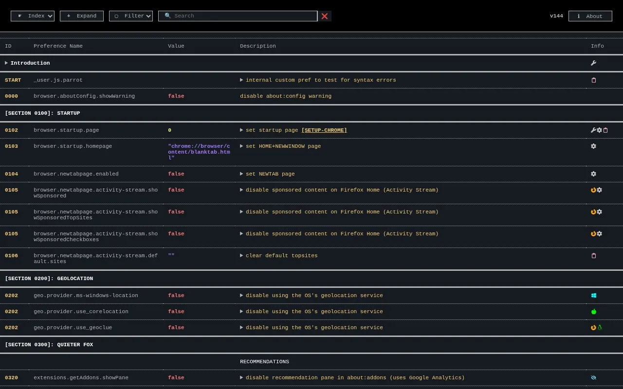 GUI homepage screenshot
