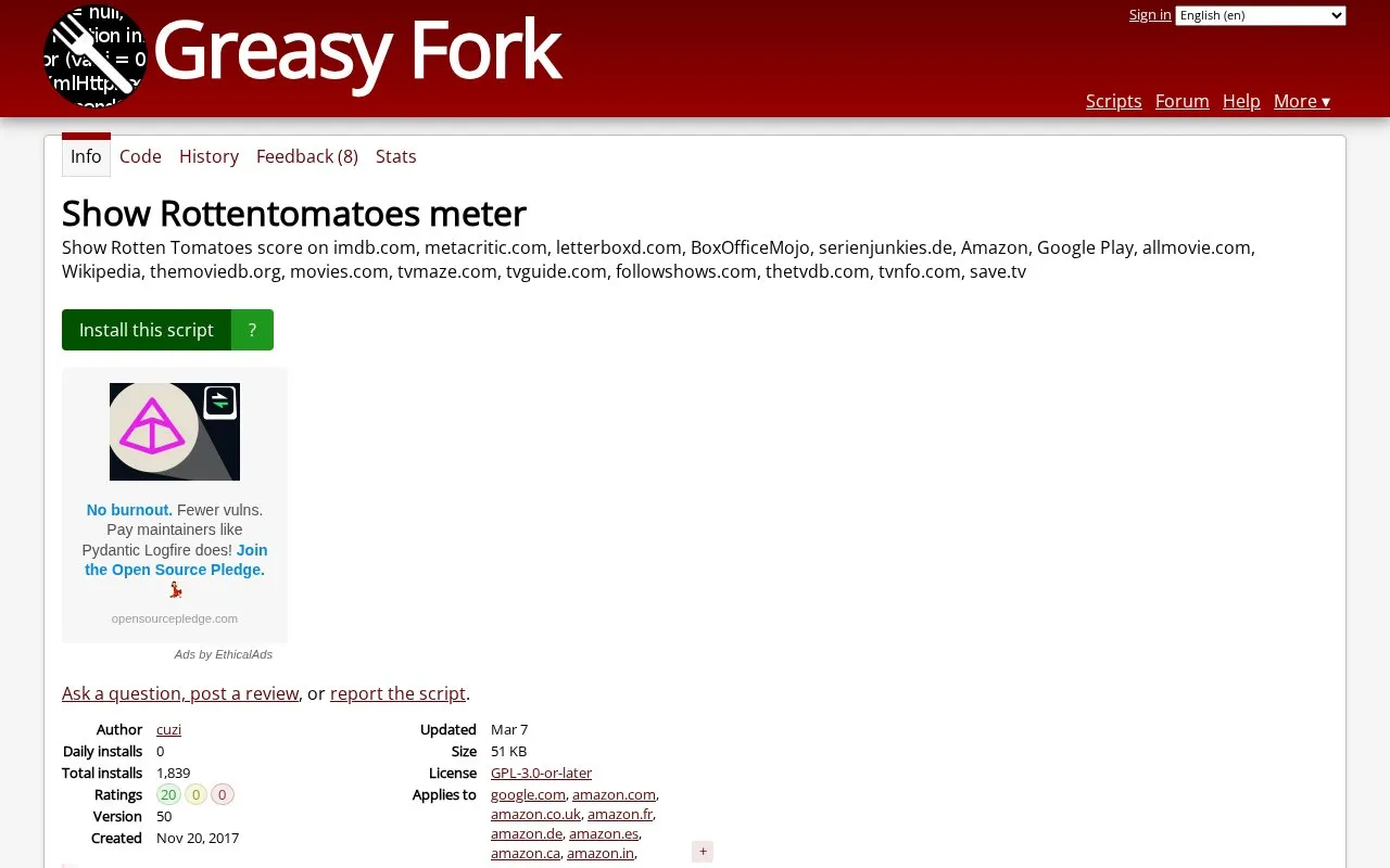 Add to Sites homepage screenshot