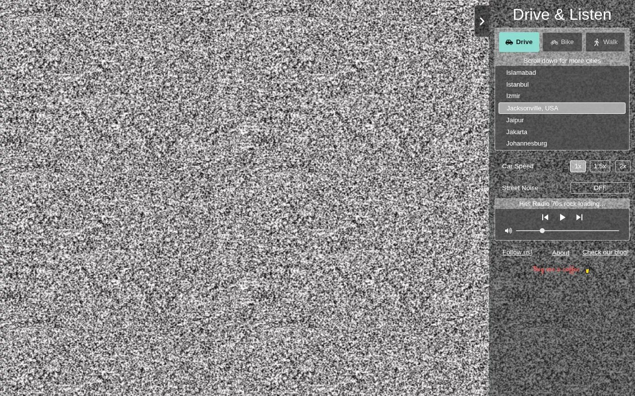 Drive & Listen homepage screenshot
