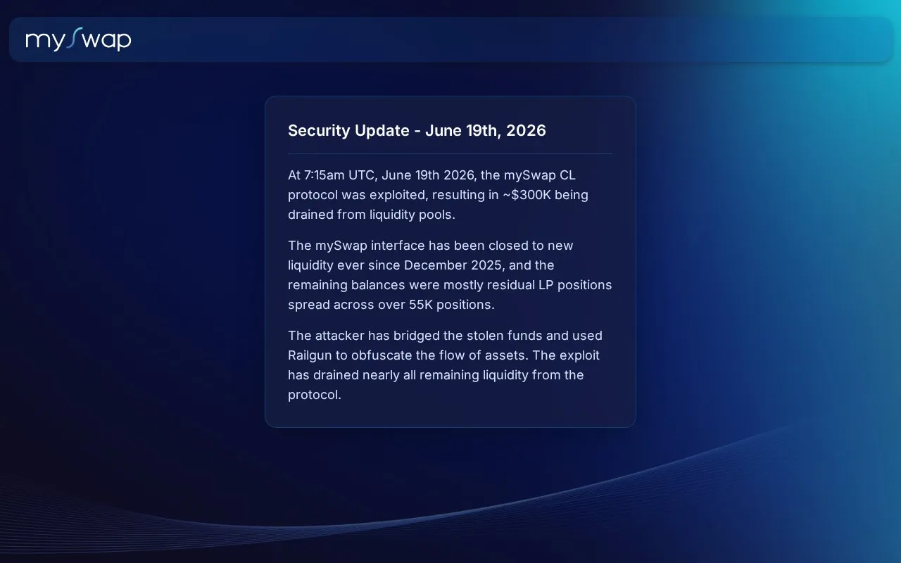 mySwap V1 homepage screenshot