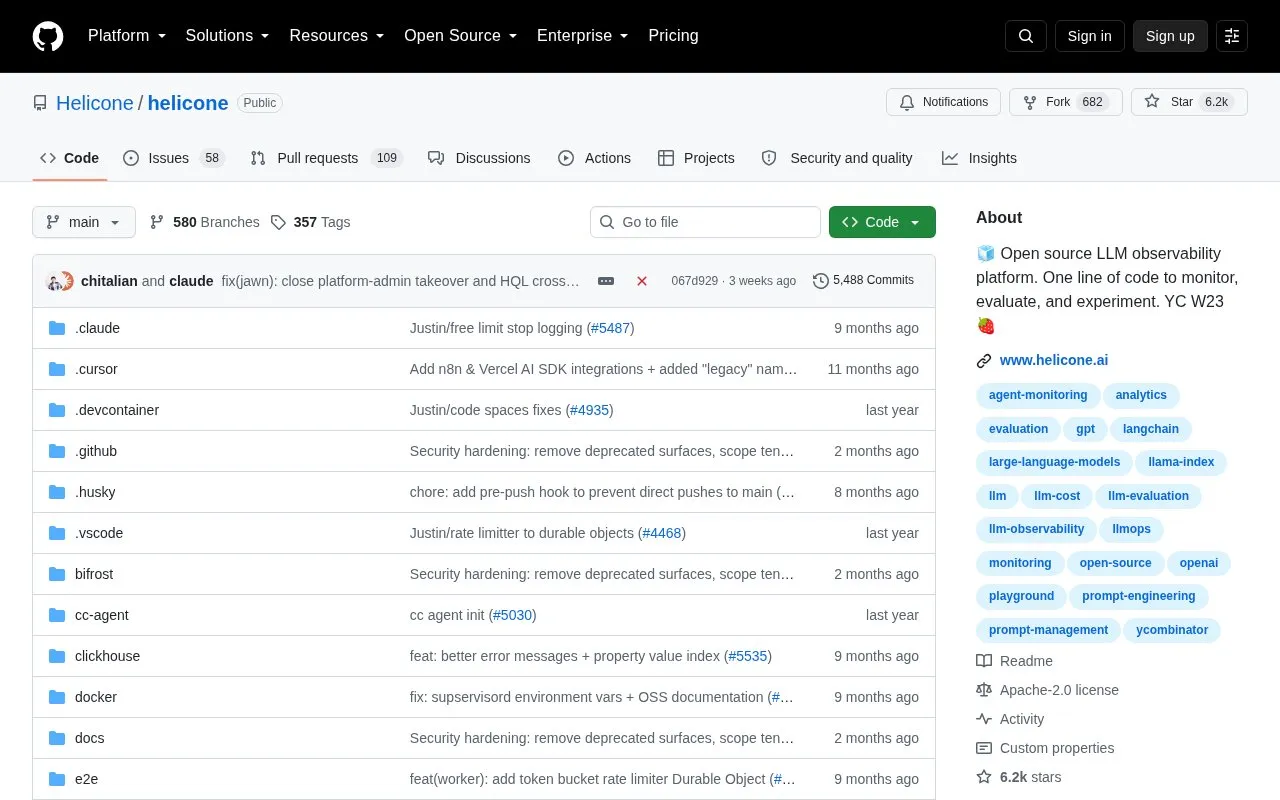 opensource homepage screenshot
