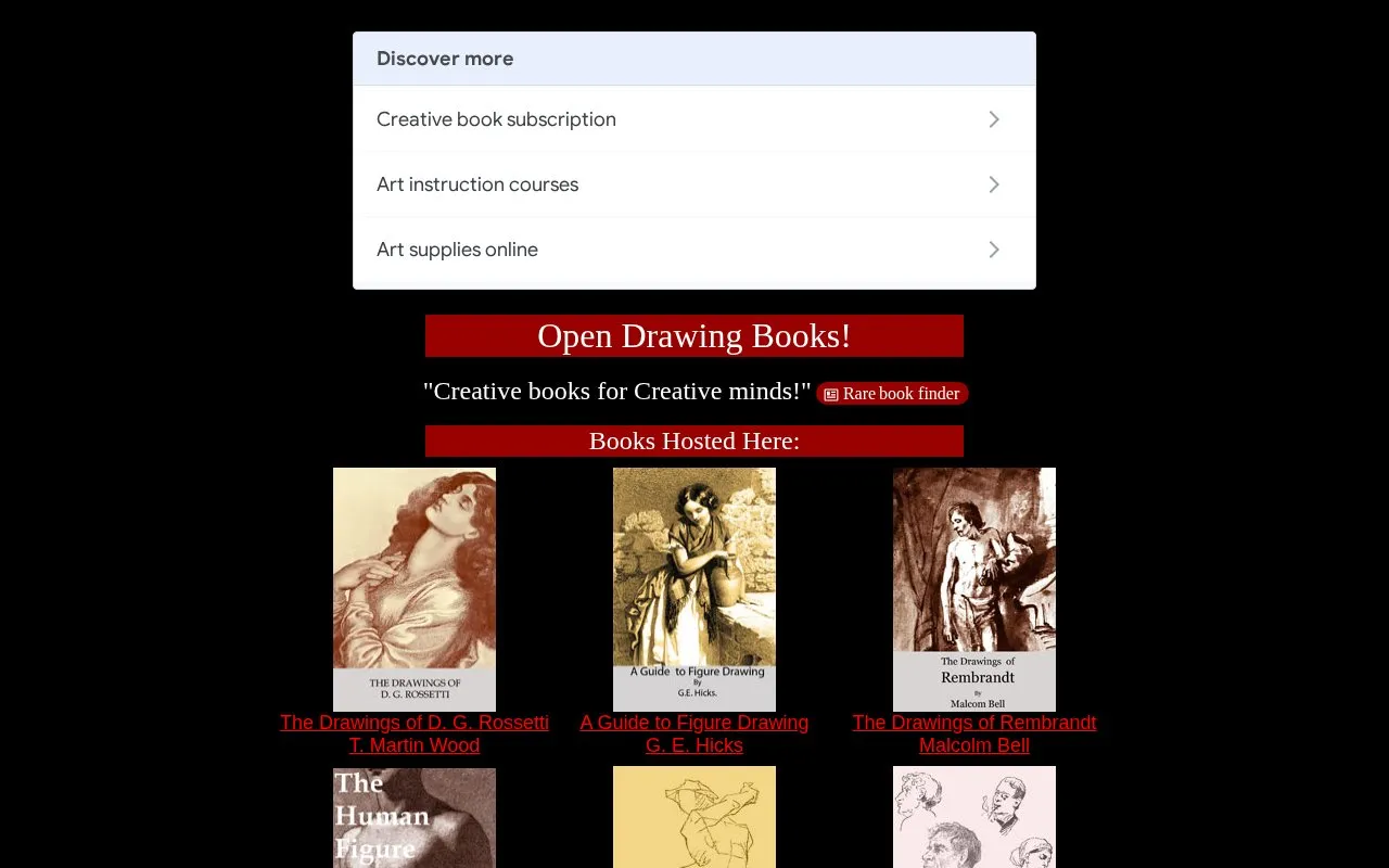 Drawingbooks.org homepage screenshot