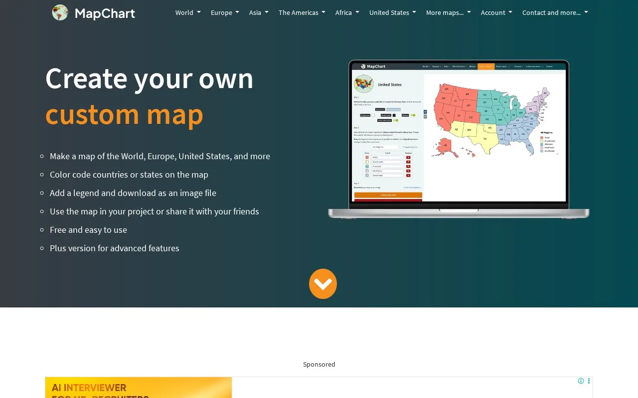 MapChart homepage screenshot