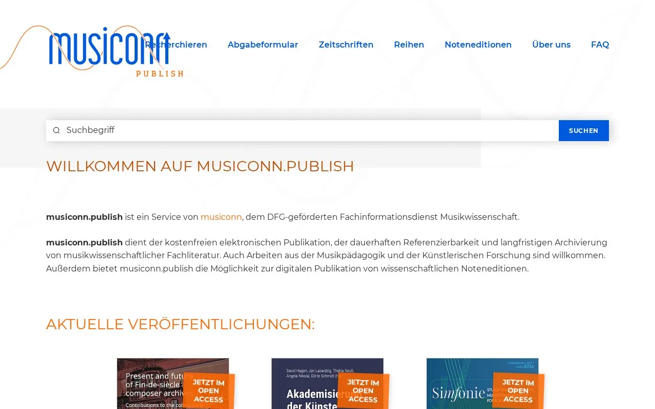 musiconn.publish homepage screenshot