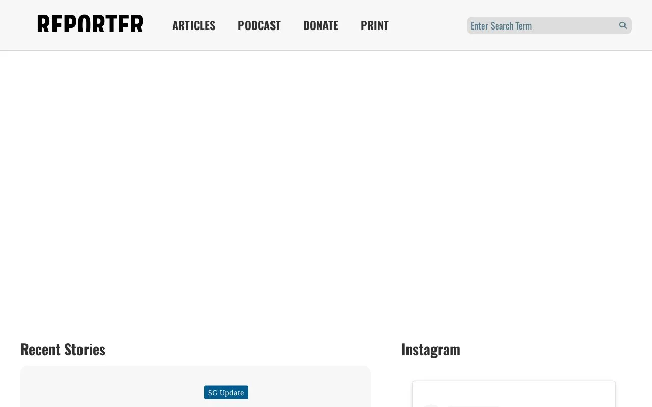 Reporter homepage screenshot