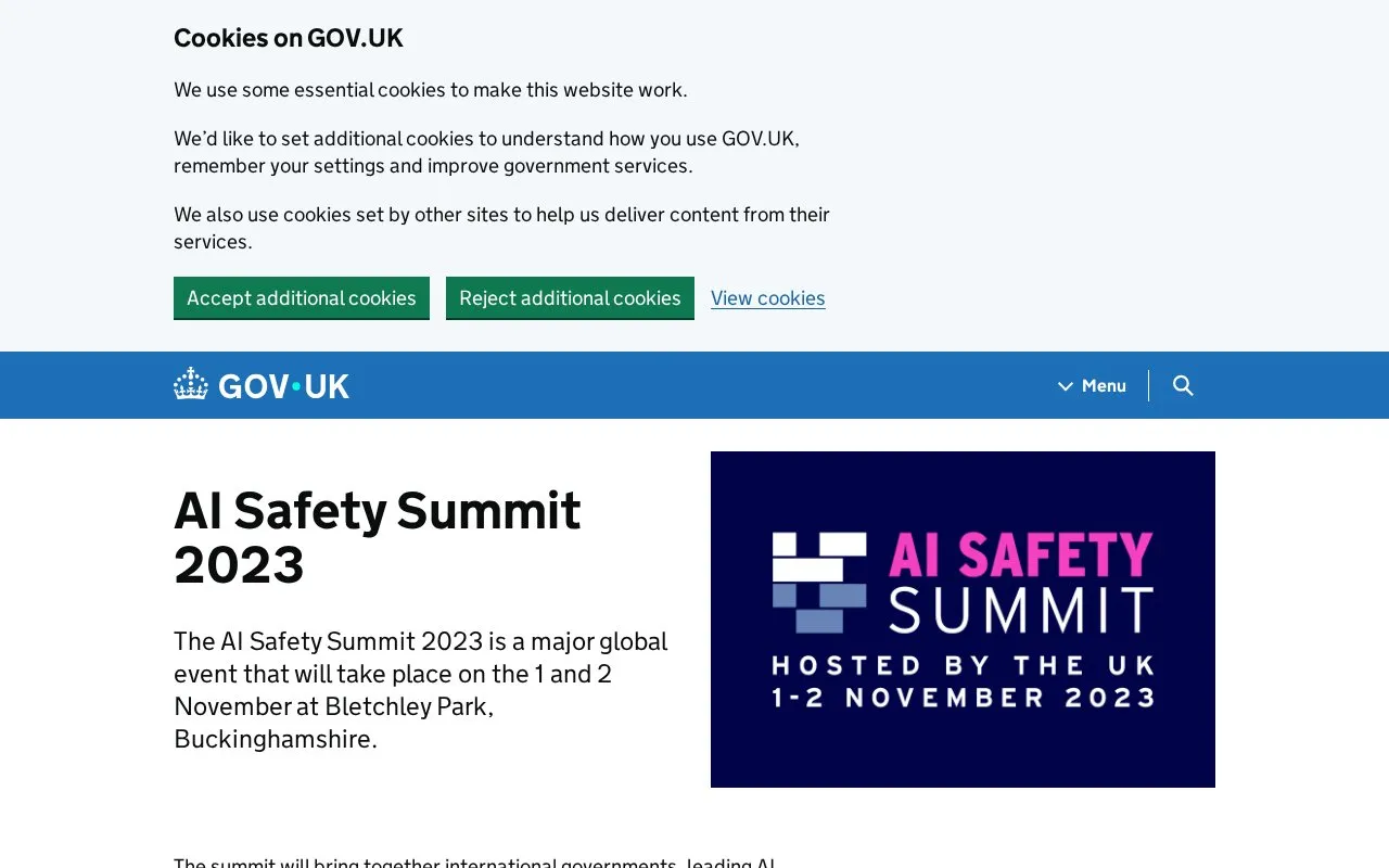 AI Safety Summit Policy Updates AISS 2023 homepage screenshot