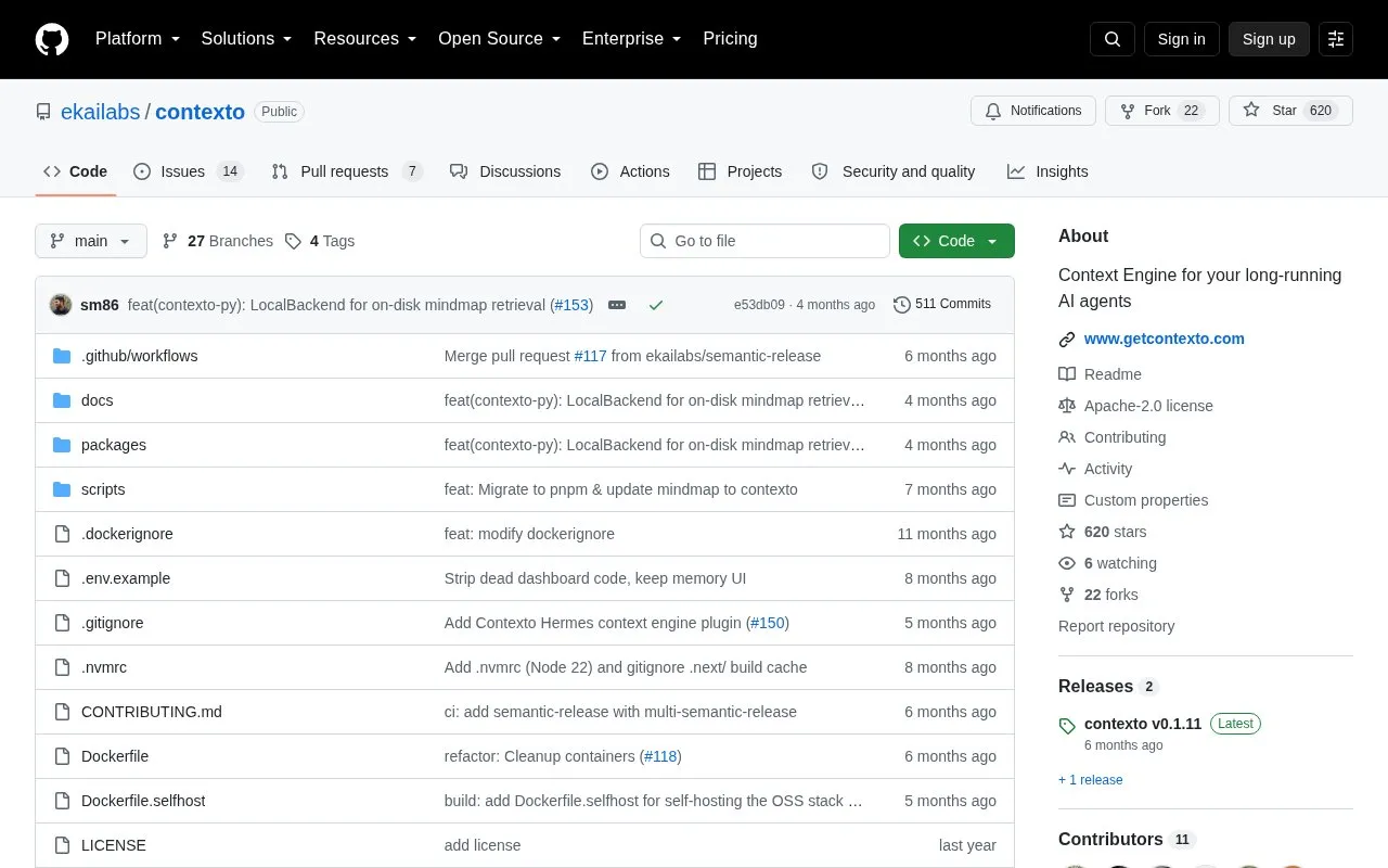 Contexto homepage screenshot