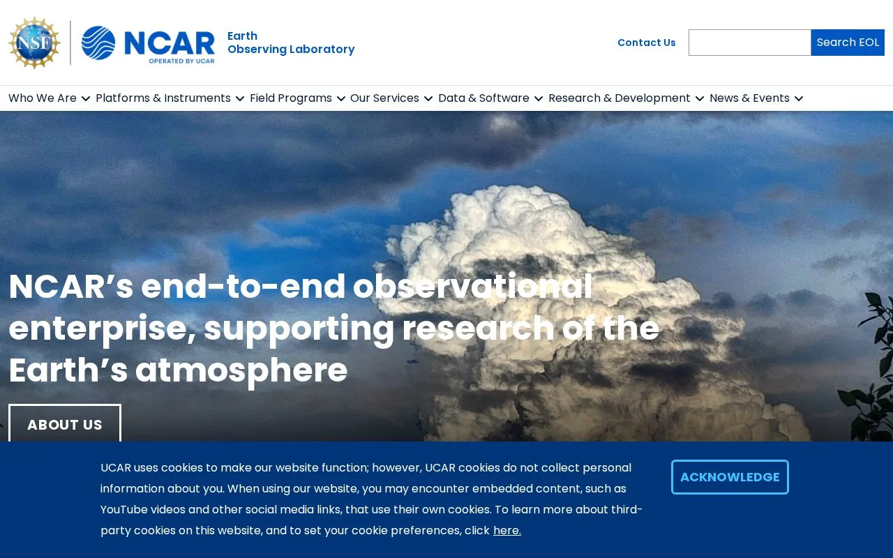 EOL homepage screenshot