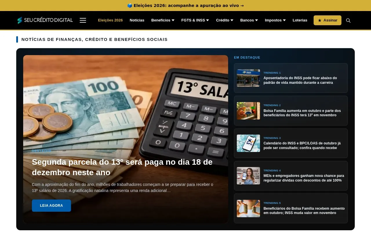 Seu Crédito Digital homepage screenshot