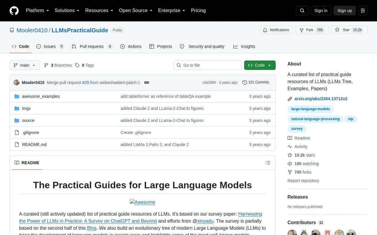 Mooler0410/LLMsPracticalGuide homepage screenshot