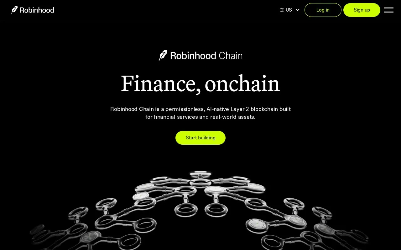 Robinhood Chain Bridge homepage screenshot