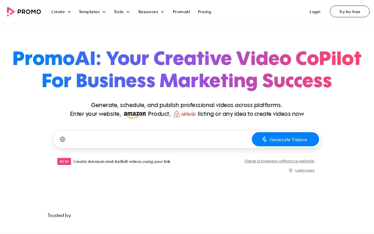 Promo.com homepage screenshot